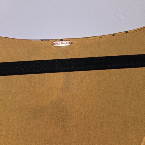 Free People Yellow and Blue Wrap Sundress with Bishop Sleeves - Picture 5 of 7